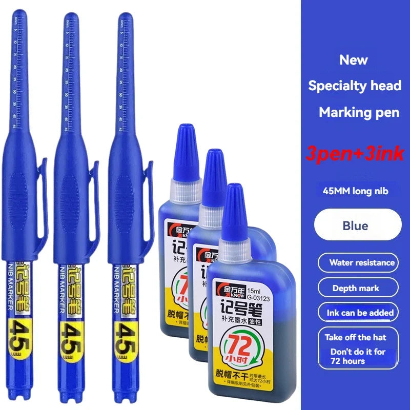 Waterproof Deep Hole Marker Pens – 45mm Long Nib