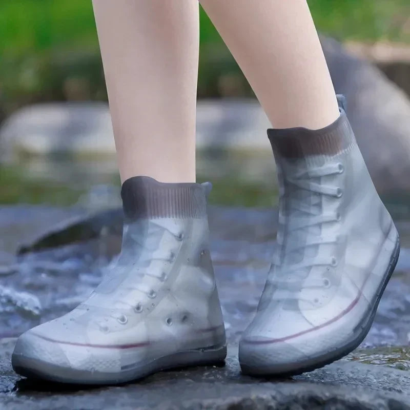 Waterproof Silicone Shoe Covers – Non-Slip Rain Protectors Silicone Shoe Covers Qme grey M