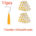 4-Inch Paint Roller Set – 10 Fabric Rollers & 1 Handle Paint Roller Set Qme 11pcs