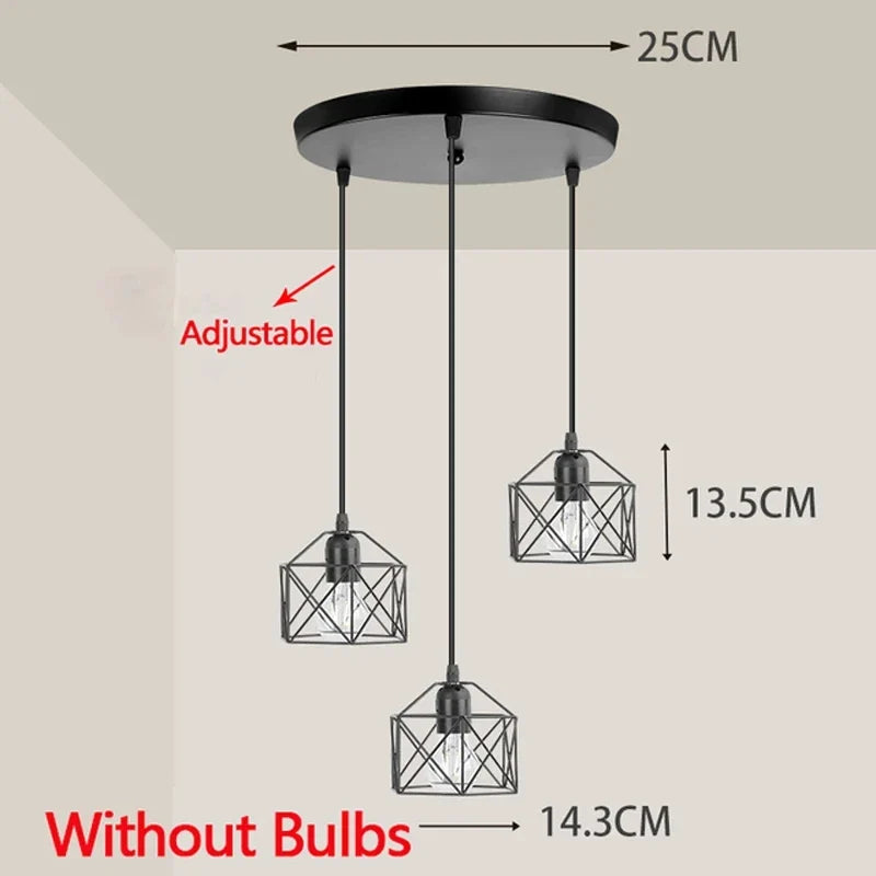 Vintage Nordic LED Chandelier Pendant Ceiling Hanging Lamp LED Pendant Chandelier Qme 3light