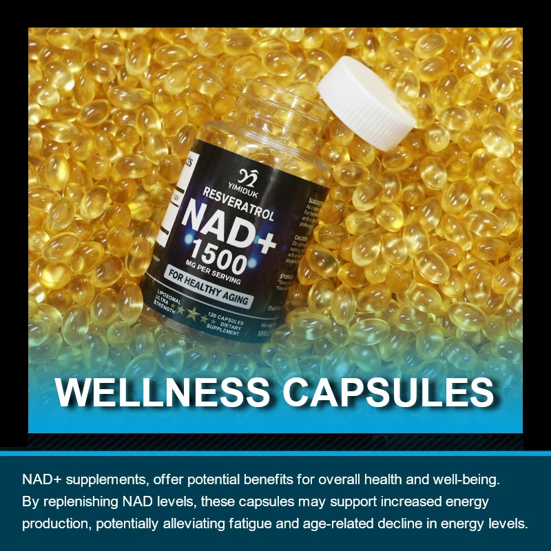 Yimiduk NAD 1500mg Capsules – Cellular Energy & Aging Support NAD Supplement Capsules Qst