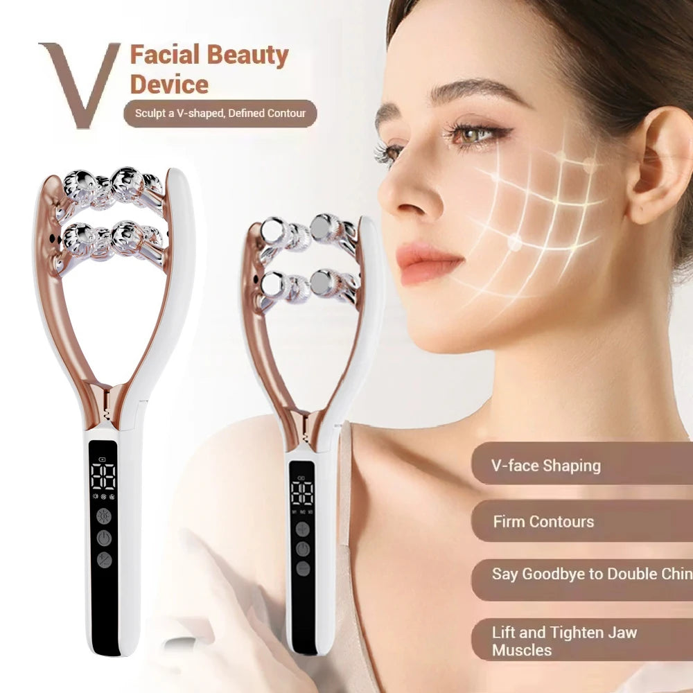 RF EMS Microcurrent Face Roller – Lifting & Firming Device Facial Massager Device Qst
