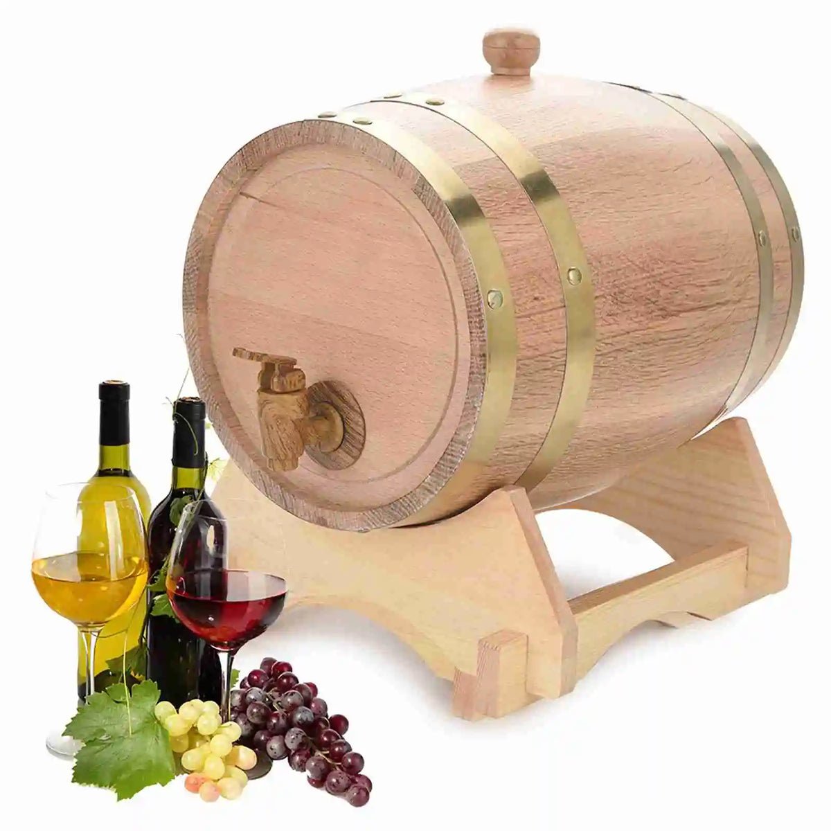Oak Wood Aging Barrel for Beer, Wine & Whiskey – 1.5L–10L Oak Aging Barrel Qme