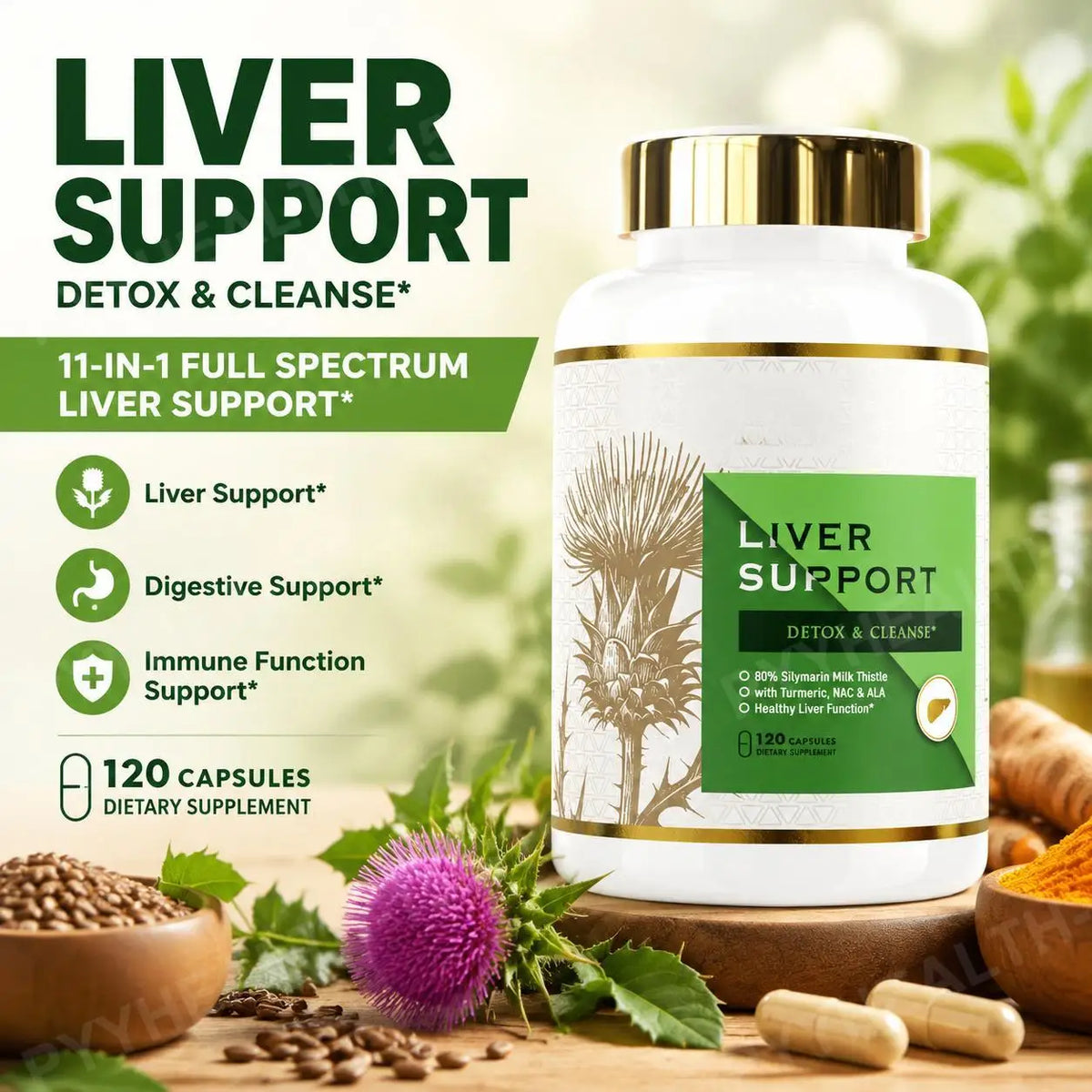 Milk Thistle Complex NAC Alpha Lipoic Acid Zinc – 120 Capsules Herbal Supplement Qst
