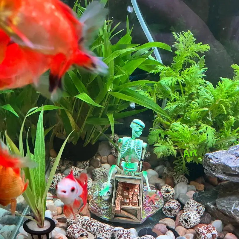 Skeleton Aquarium Bubble Decoration – Air Pump Fish Tank Ornament Aquarium Ornament Qst