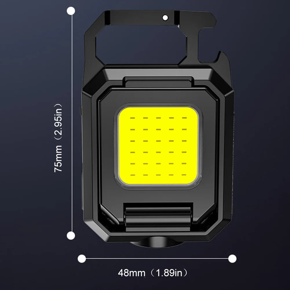 Mini COB LED Keychain Flashlight 1000LM USB Rechargeable IPX4 Keychain Flashlight Qme