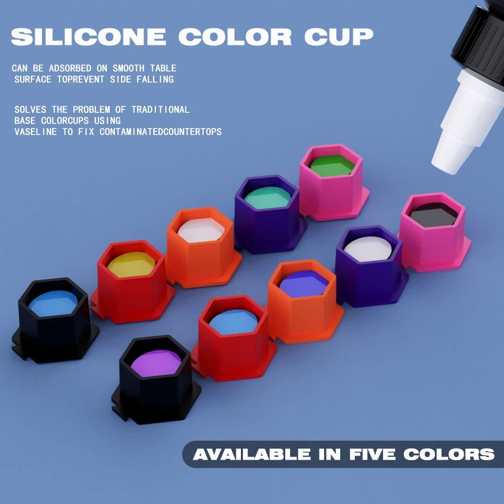 Disposable Silicone Tattoo Ink Cups – 200pc Pigment Holder Tattoo Ink Cups Qme