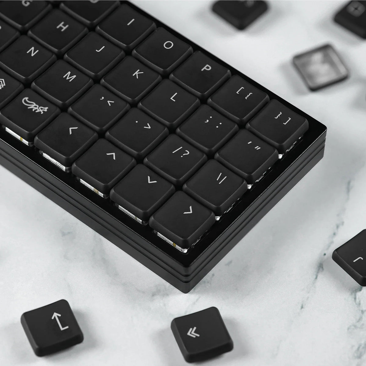 CFX Black Transparent Low Profile PBT Keycaps Kailh 1350 Mechanical Keyboard Keycaps Qme