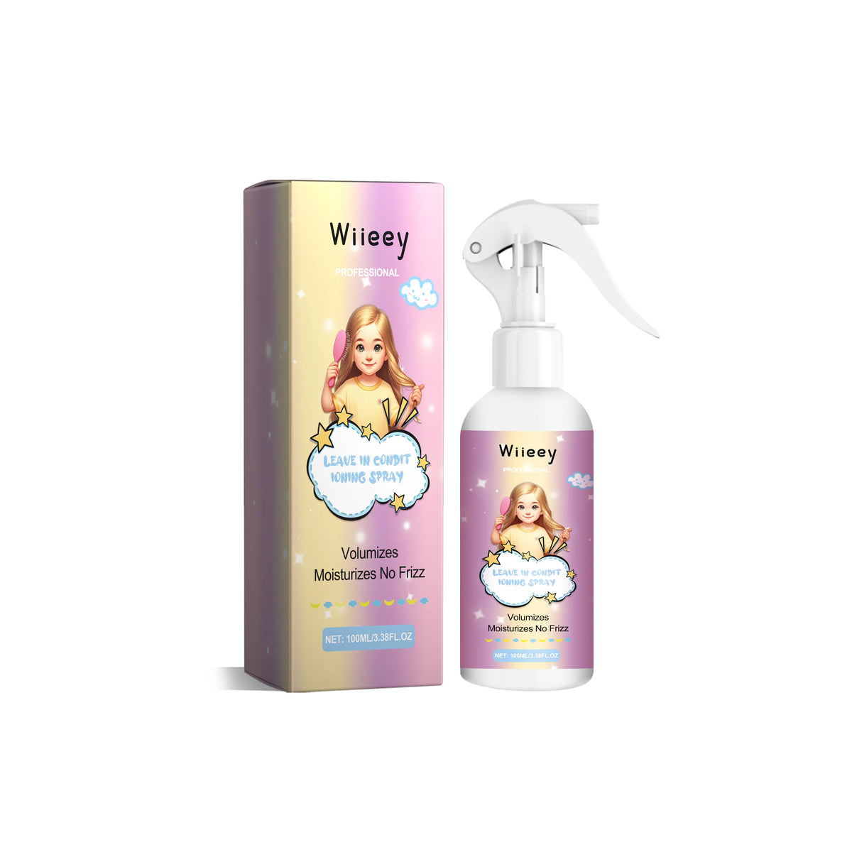 Wiieey Hair Styling Wax & Spray – Edge Control & Frizz Smooth Hair Styling Wax Qst Conditioning Spray