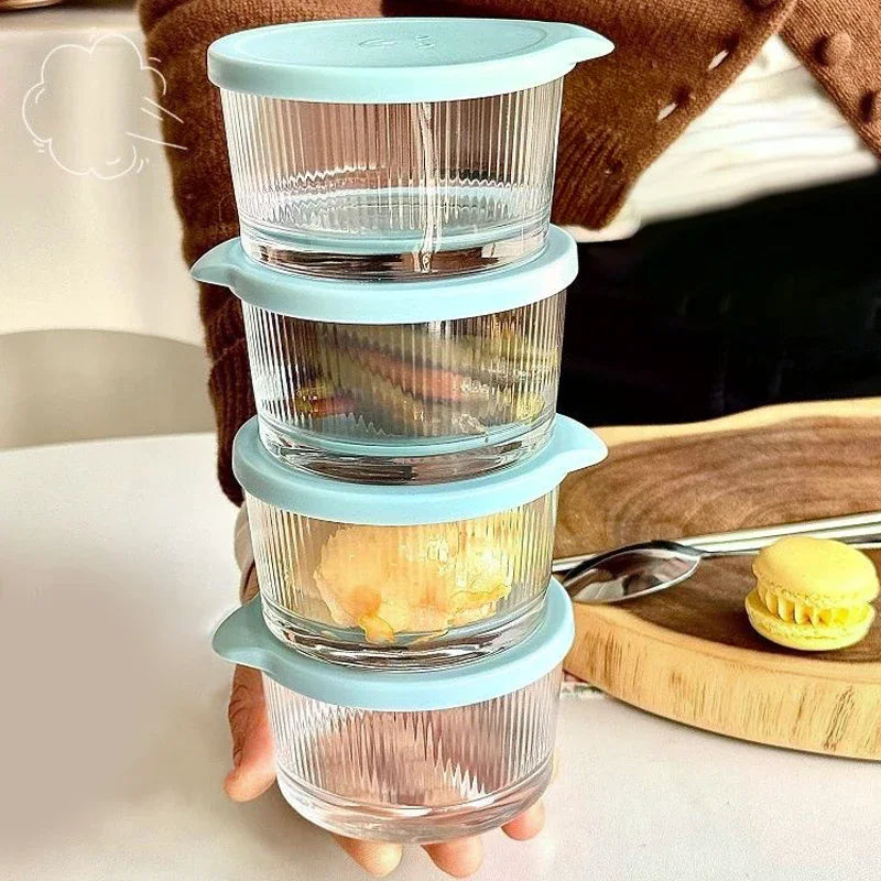 Glass Storage Jars 200ml Transparent Thick Kitchen Containers Glass Storage Jars Qme