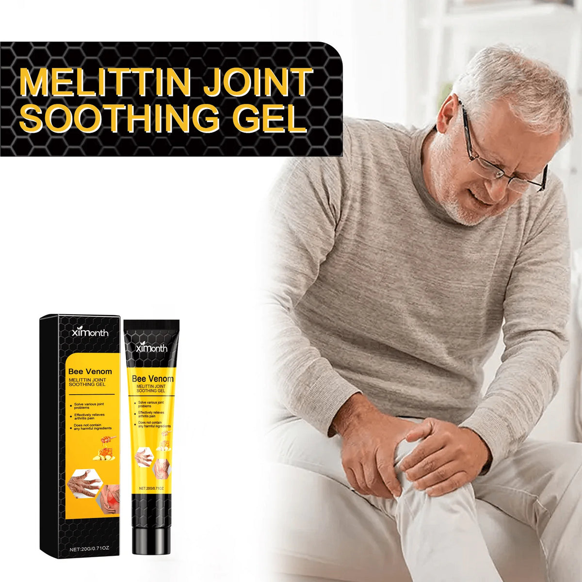 Ximonth Bee Venom Joint Care Gel – Natural Formula 20g/40g/60g Topical Body Gel Qst