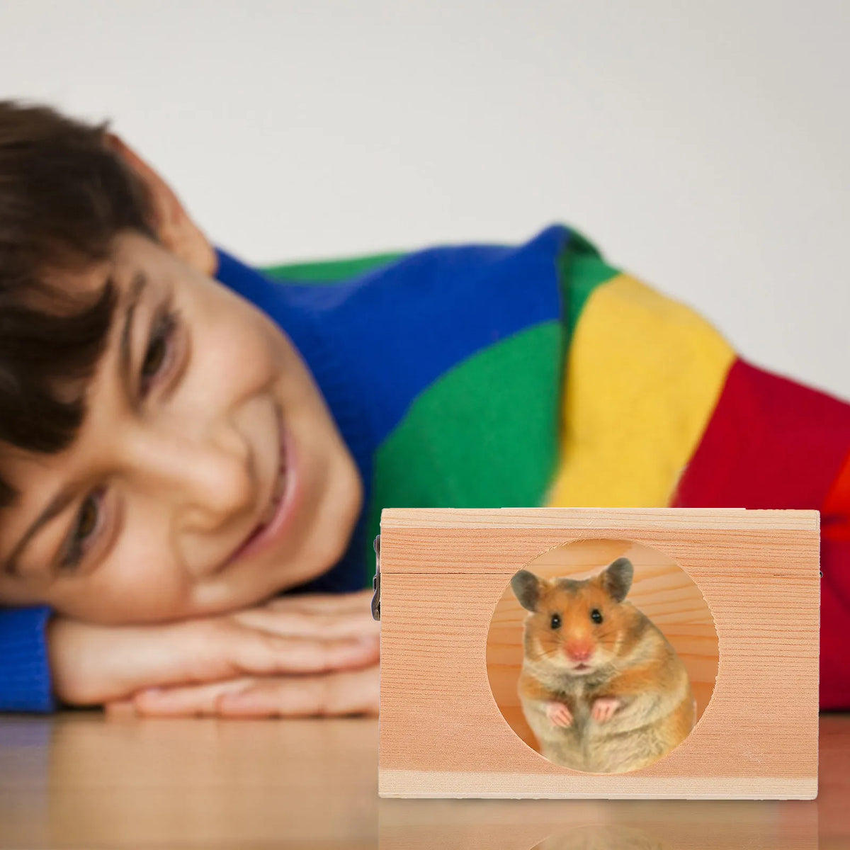 Wooden Hamster House – Natural Wood Hideout & Sleep Nest Small Animal Hideout Qme Default Title