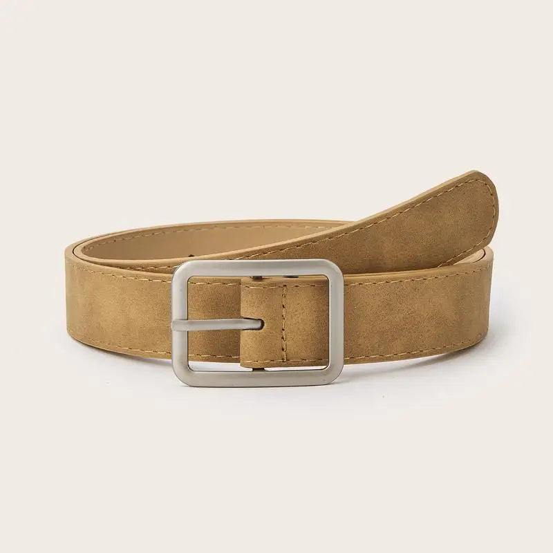 Women's Wide Faux Leather Belt – Vintage Y2K Pin Buckle Wide Fashion Belt Qst A6
