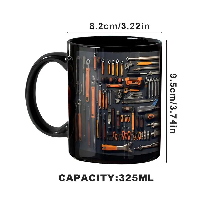 Mechanic Toolbox Ceramic Coffee Mug – Bright Colors | 325ml Novelty Ceramic Mug Qme