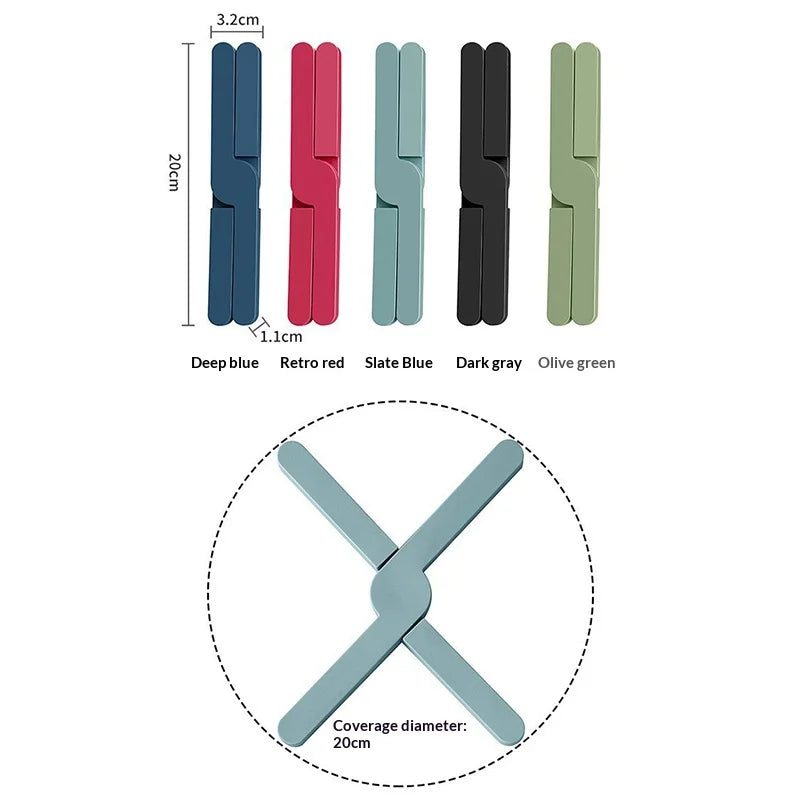 X-Shaped Folding Trivet Mat – Heat Resistant Pot Holder Folding Trivet Mat Qme Color random L