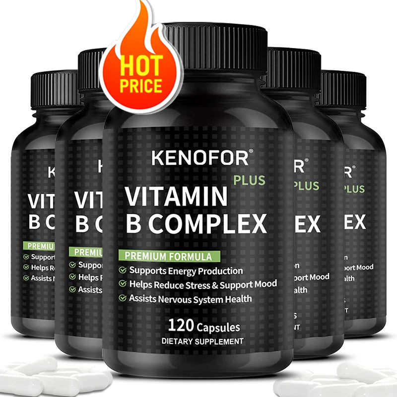 VITALXTRA B Complex Capsules 120ct – Sustained Release Formula Vitamin B Supplement Qst