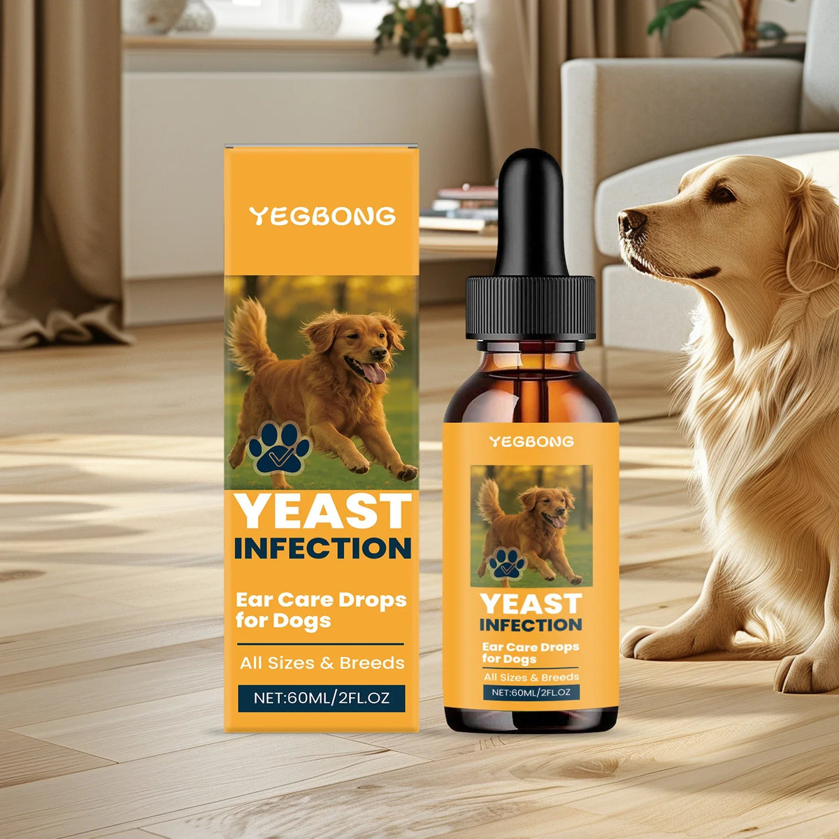 Dog Ear Care Drops – Earwax Remover & Odor Eliminator Pet Ear Care Drops Qme