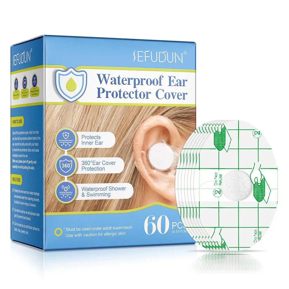 Waterproof Ear Protector Patches – Oval Cotton Stickers 60 pcs Ear Protection Patches Qme 60PCS