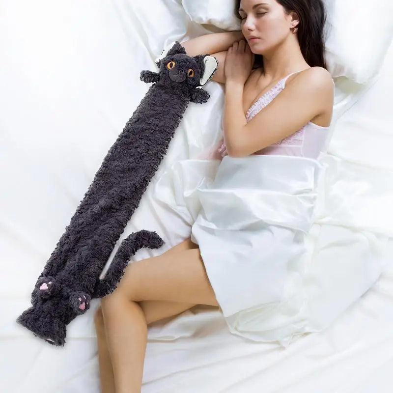 Cute Cat Long Hot Water Bottle Bag Pouch 2L Leak-Proof Hot Water Bottle Qme