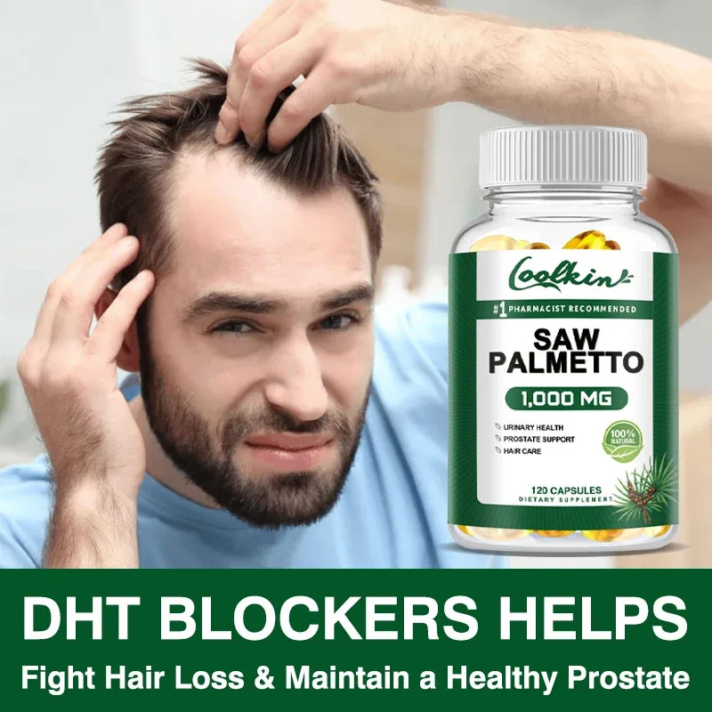 Coolkin Saw Palmetto 1000mg Capsules – Hair & Prostate Support Herbal Supplement Qst