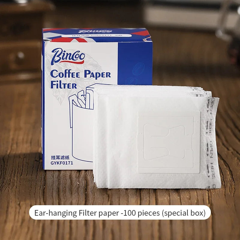 Bincoo V-Shaped Conical Coffee Filter Papers | Pour Over Coffee Filter Papers Qst Hanging-(50pcsx2) China Mainland