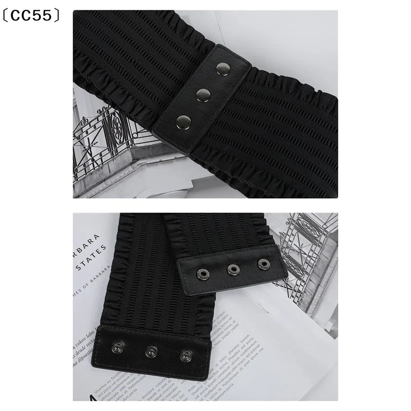 Women's Elastic Wide Waistband Lace Cummerbund Belt Women's Fashion Belt Qst