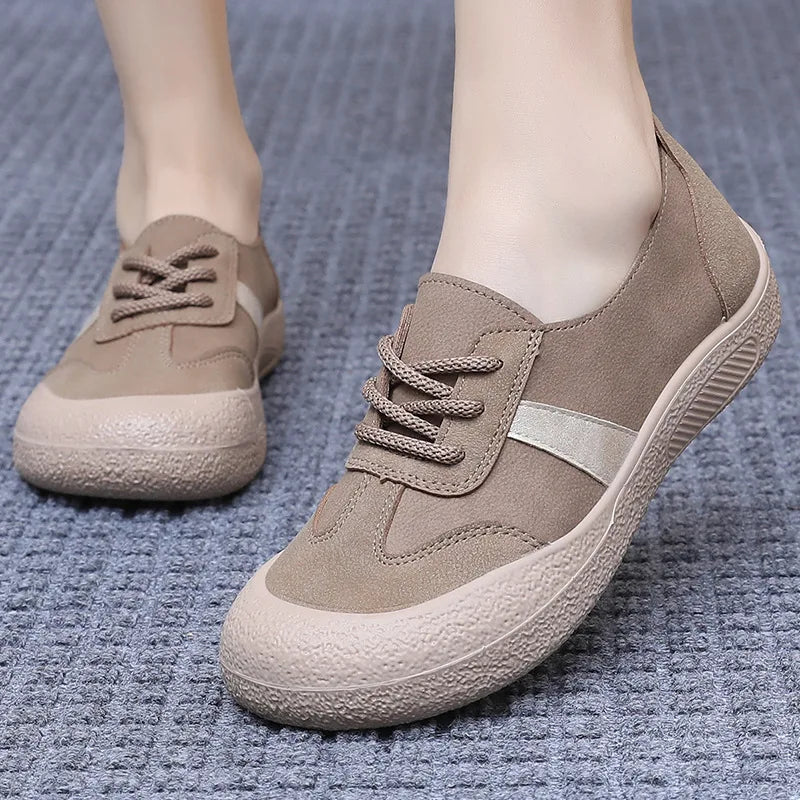 Women's Wide Toe Canvas Slip-On Flat Shoes | Casual Sneakers Canvas Slip-On Flats Qst