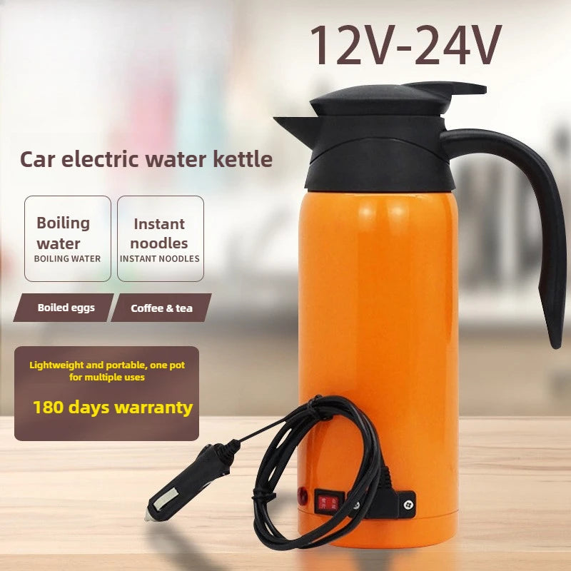 12V/24V Car Electric Kettle – Dual Voltage Fast Heater Car Electric Kettle Qst