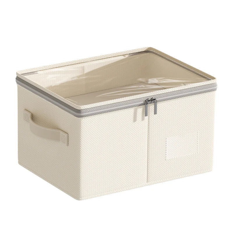 Foldable Cotton Linen Storage Bag – Portable Clothes Organizer Foldable Storage Bag Qme