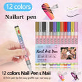 4-Pack Colorful Nail Art Graffiti Pens – Waterproof Fine Tip Nail Art Pens Qme A