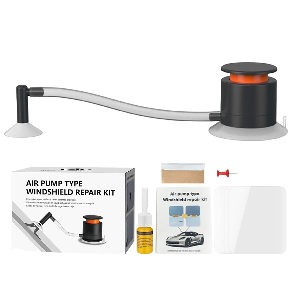 Windshield Crack Repair Kit – Nano Fluid & Air Pump Tool Windshield Repair Kit Qme