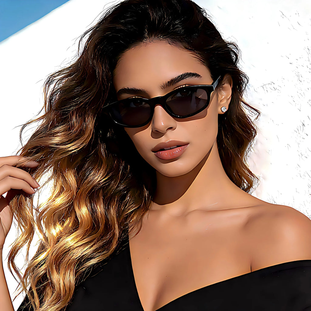 VOPHA Narrow Rectangle Sunglasses UV400 Vintage 90s Unisex Vintage Sunglasses Qst