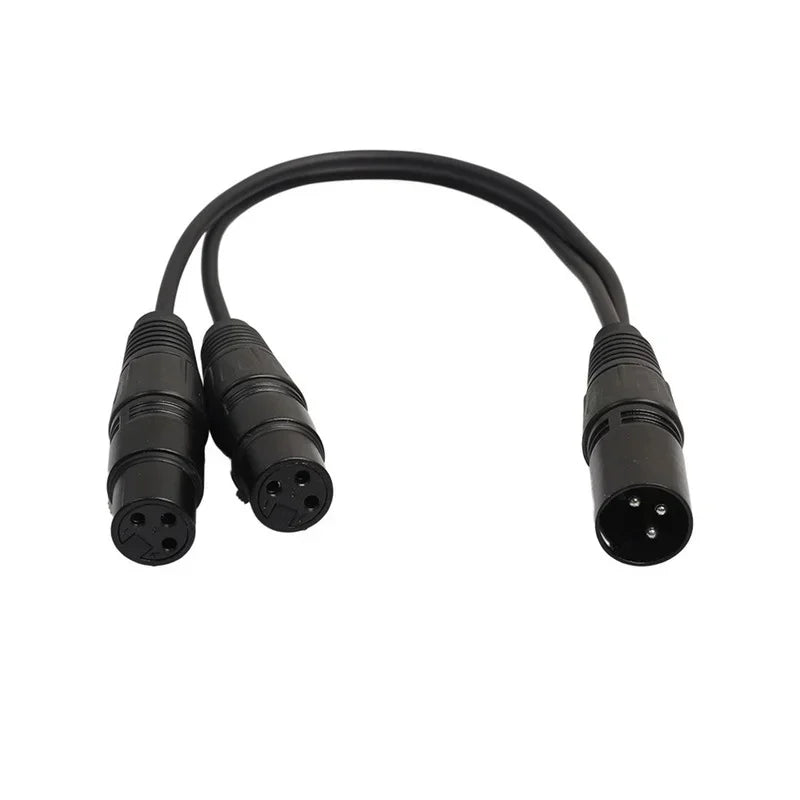 XLR Y Splitter Cable 3-Pin 1 Male to 2 Female Audio Cord XLR Splitter Cable Qme