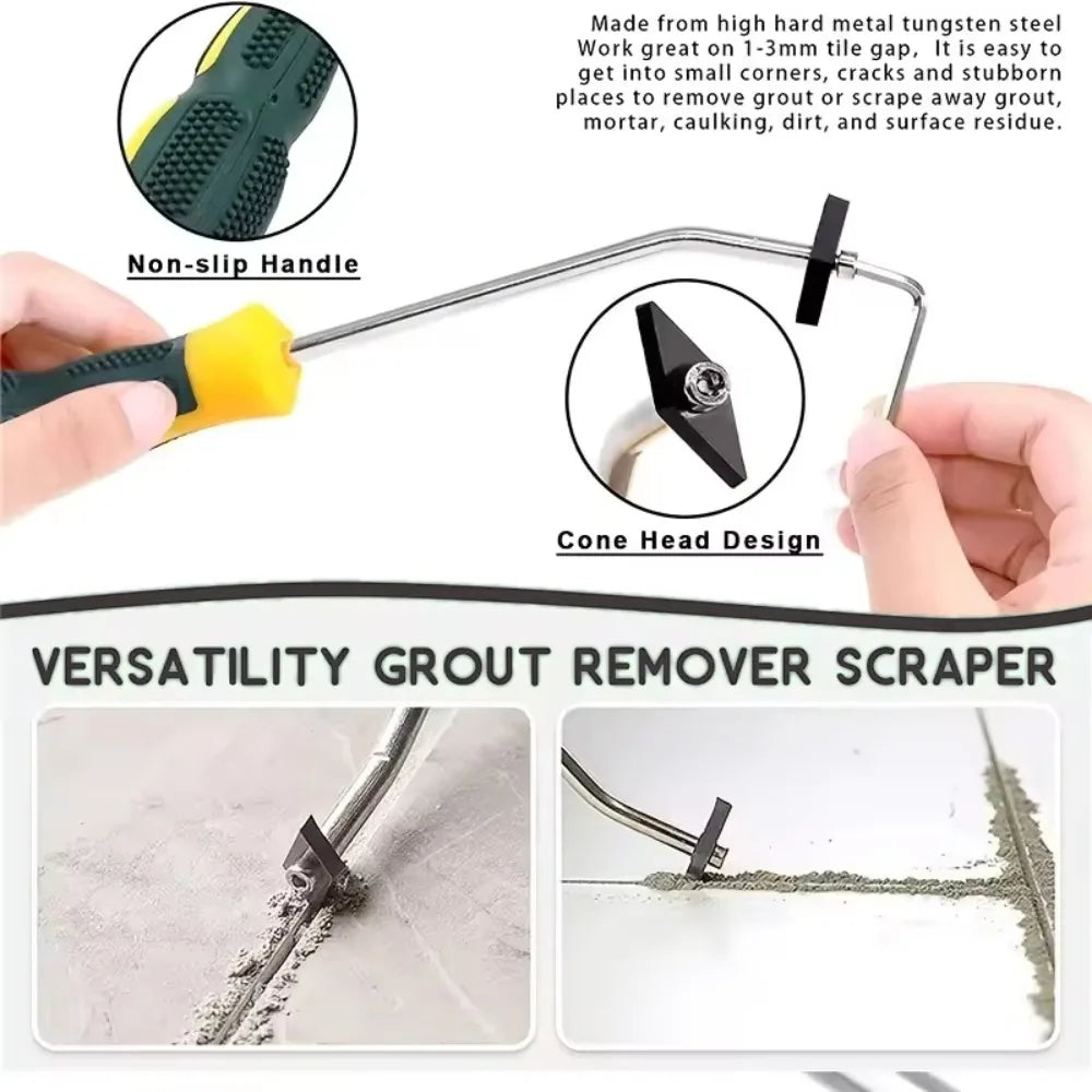 Tungsten Steel Tile Grout Remover – Floor & Wall Seam Tool Grout Removal Tool Qme