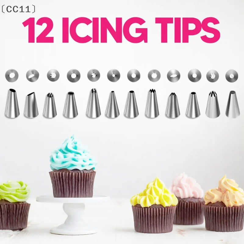 Stainless Steel Cake Piping Nozzle & Icing Decoration Tool Cake Piping Nozzle Qme