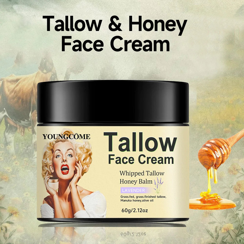 Whipped Vanilla Beef Tallow Face Cream – Moisturizer & Anti-Aging Face Moisturizer Cream Qst