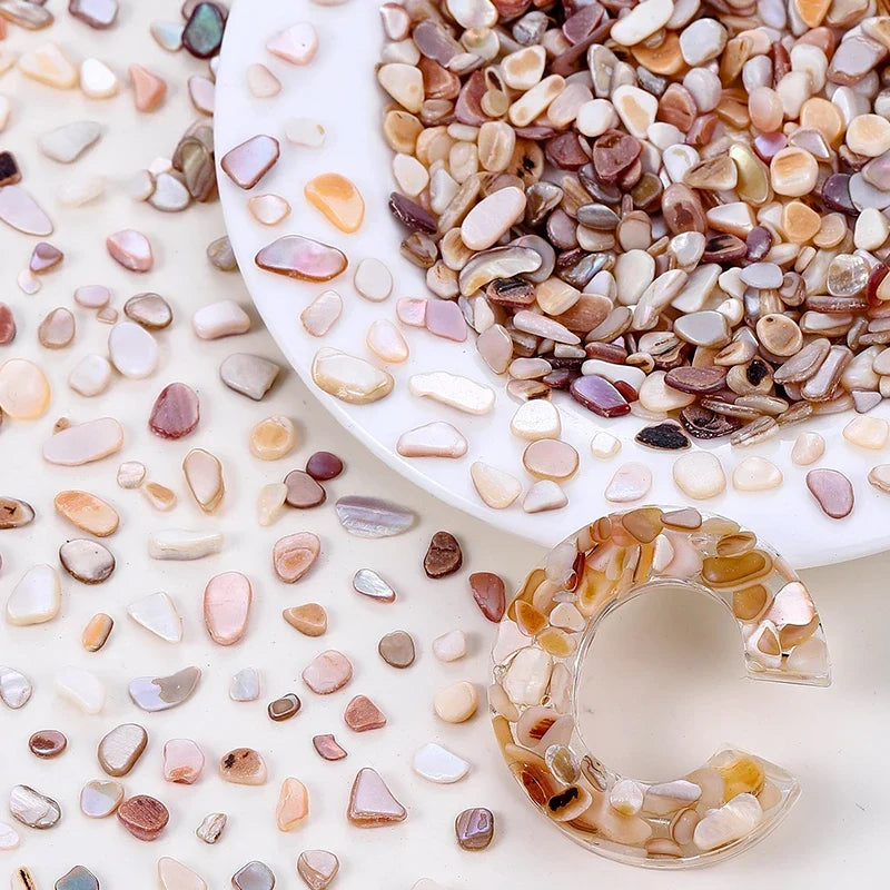 Natural Pearl Crushed Seashell Slices – Nail Art & DIY Crafts Nail Art Shell Particles Qme Coffee