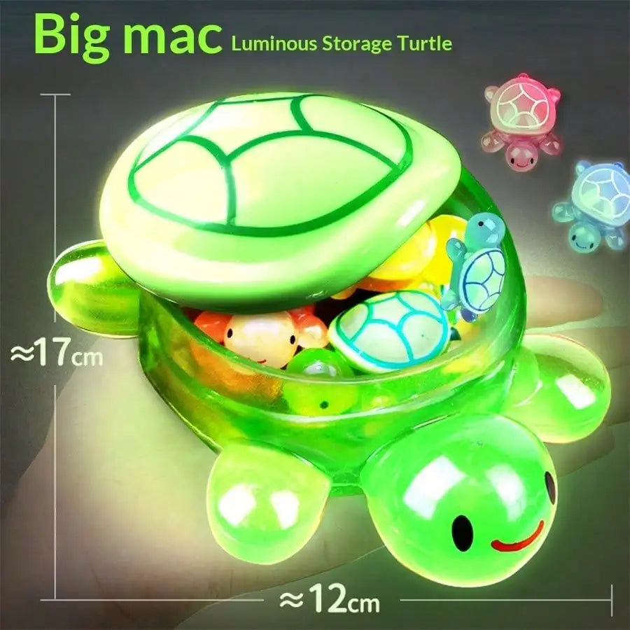 Giant Turtle Night Light Storage Box | Cute Resin Desk Organizer Decorative Storage Box Qme