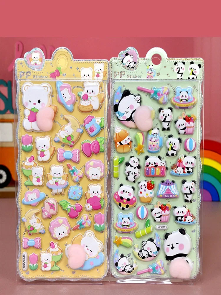 3D Cute Animal Butt Puffy Stickers | DIY Scrapbook & Decals Novelty Craft Stickers Qme