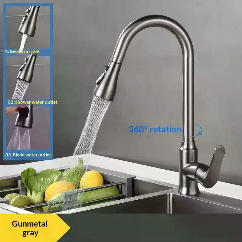 3-Mode Pull-Out Kitchen Faucet Sprayer Nozzle | Water-Saving Faucet Sprayer Nozzle Qme