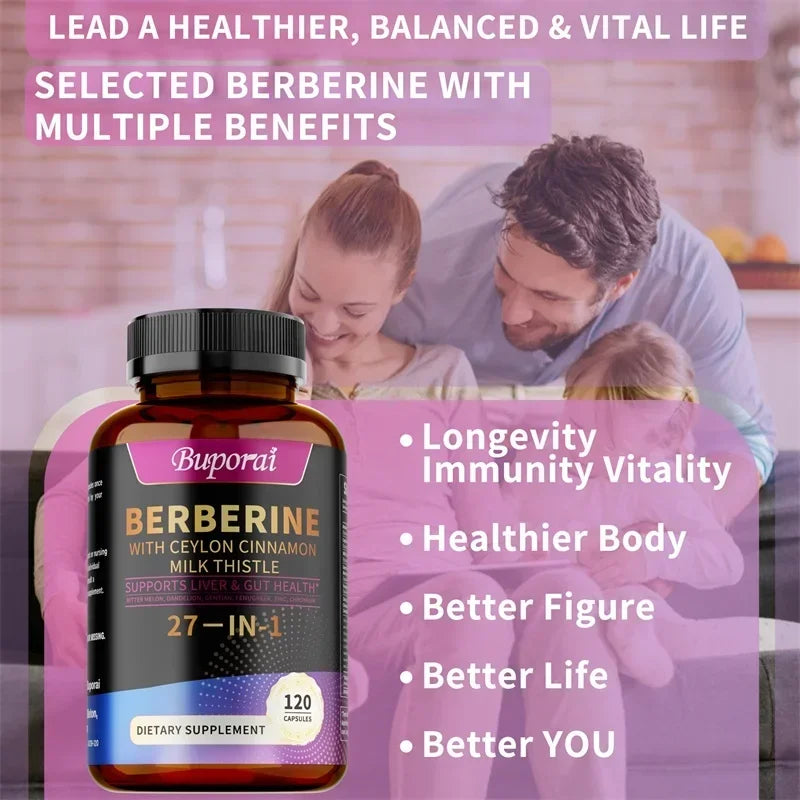 Berberine Ceylon Cinnamon Milk Thistle 27-in-1 Supplement Herbal Supplement Qst
