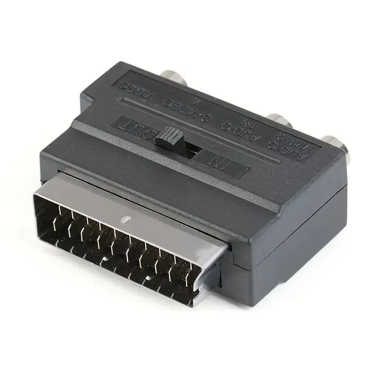 SCART to 3 RCA S-Video Adapter | Composite AV Converter AV Cable Adapter Qme 5pcs