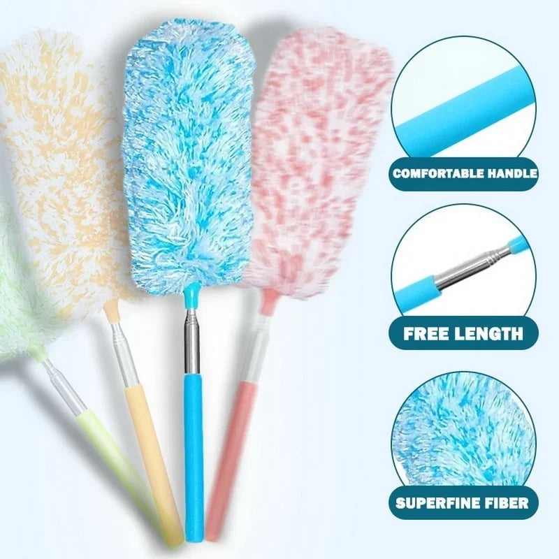 Telescopic Microfiber Electrostatic Duster – Extendable Handle Microfiber Duster Qme