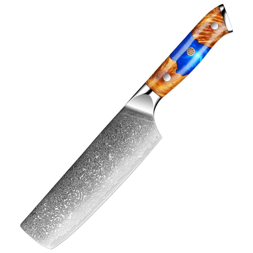 XITUO Damascus Steel Kitchen Knife Set – 1-6PCS Pro Blades Kitchen Knife Set Qst Nakiri knife