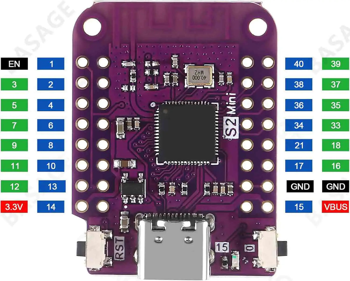 ESP32-S2 Mini WiFi IoT Board | 4MB Flash Type-C Arduino IoT Development Board Qme