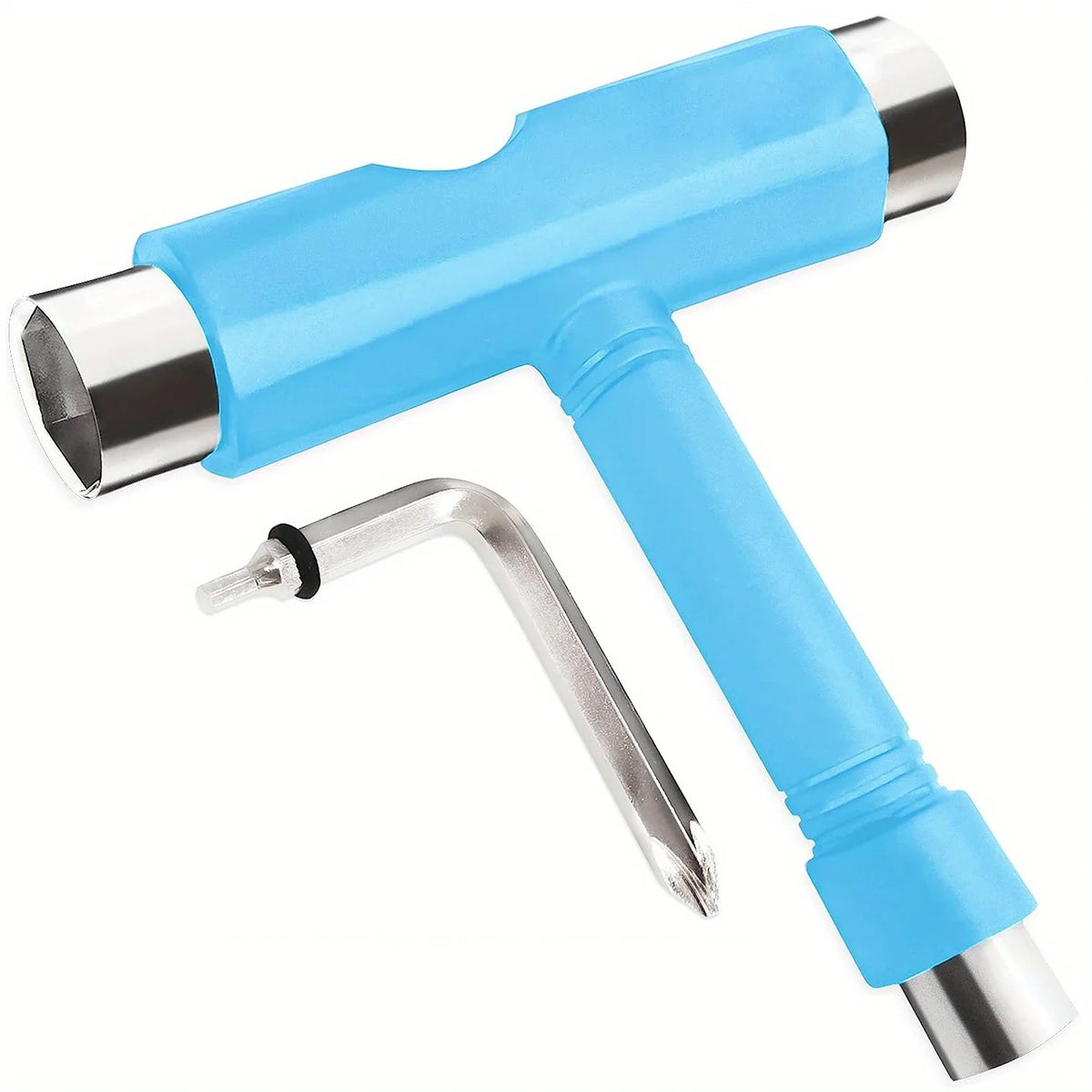 Skateboard T-Tool & Allen Wrench Multi-Function Skate Tool Skateboard Tool Qme Blue 1pc
