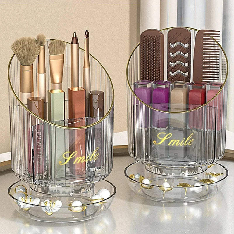 360 Rotating Makeup Organizer – Lipstick & Cosmetic Storage Box Cosmetic Organizer Qme
