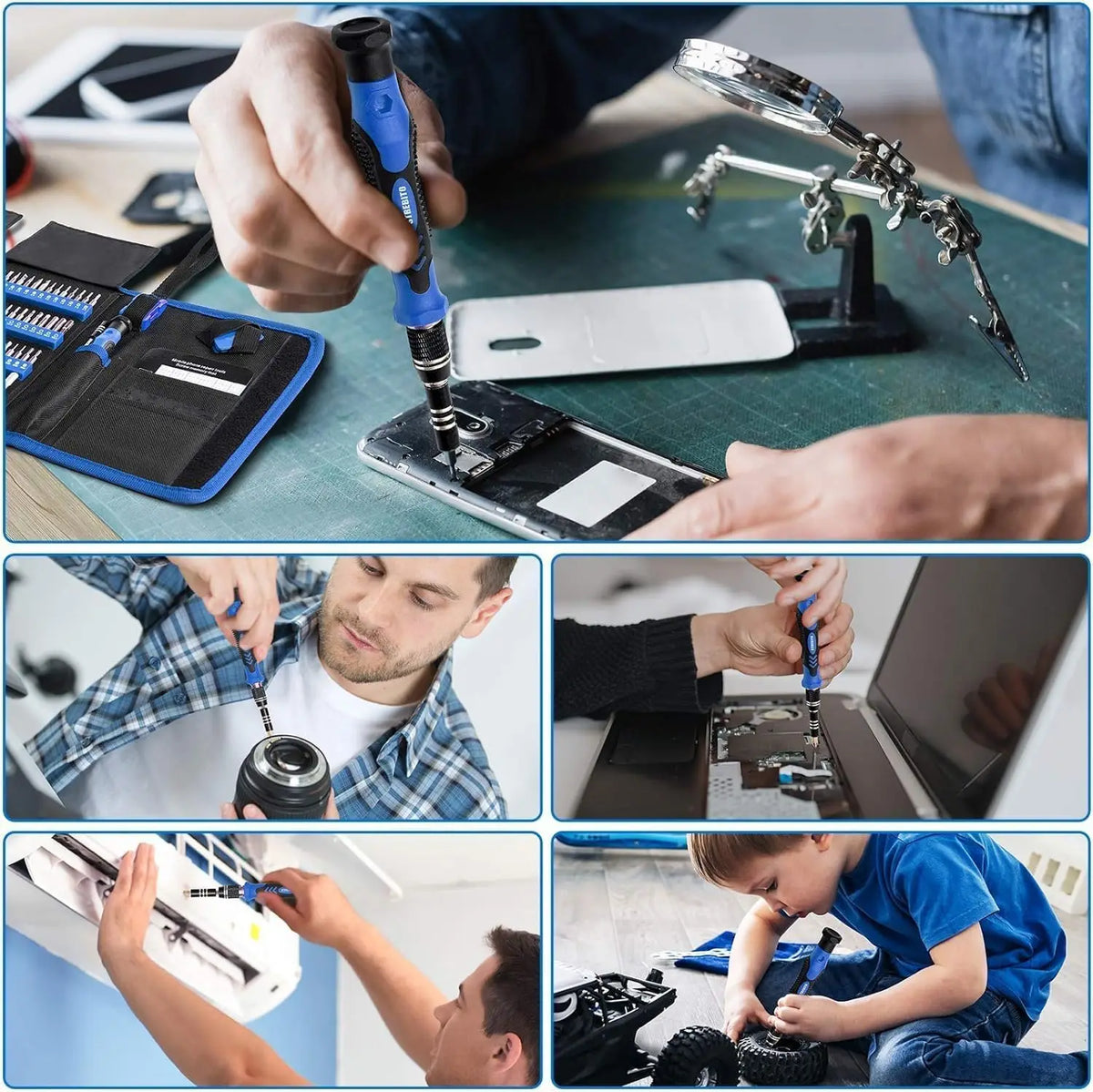 142-Piece Precision Screwdriver Set with 120 Magnetic Bits Precision Screwdriver Set Qme