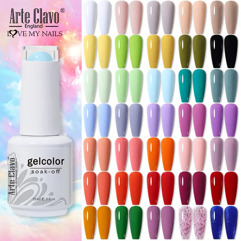 Arte Clavo Gel Nail Polish – 140 Colors Semi-Permanent UV Gel Gel Nail Polish Qme