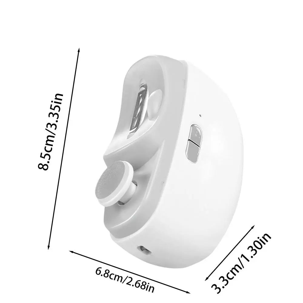 Electric Nail Trimmer & Polisher with LED Light | Rechargeable Electric Nail Trimmer Qme White